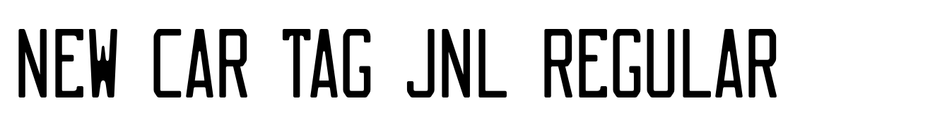 New Car Tag JNL Regular